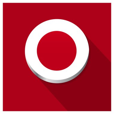 Uzun gölge Japonya bayrak düğmesini