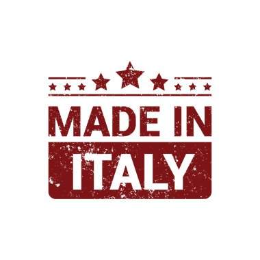 İtalya'da yapılmış. Kırmızı lastik damga tasarım