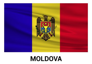 Moldova bayrağı resmi renklerde