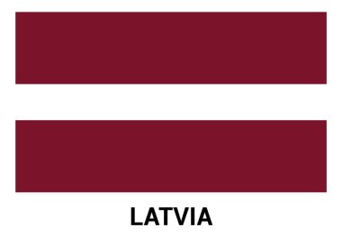 Letonya bayrağı resmi renklerde