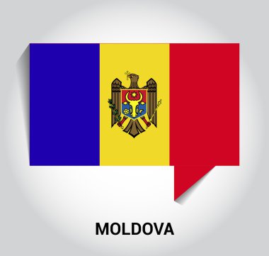 üç boyutlu 3d Moldova flageech kabarcık
