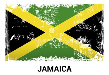 Jamaica grunge flag in official colors clipart