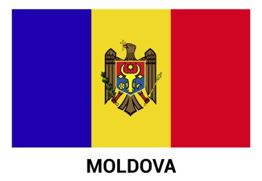Moldova bayrağı resmi renklerde