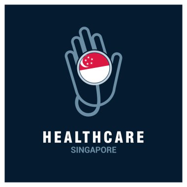 Singapur Ulusal bayrağını stetoskop