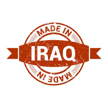 Irak'ta yapılan. Yuvarlak lastik damga tasarım