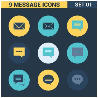 Zarflar ve konuşma balonları ile mesaj simgeleri