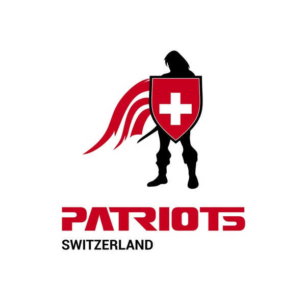 Switzerland patriots concept — Stok Vektör