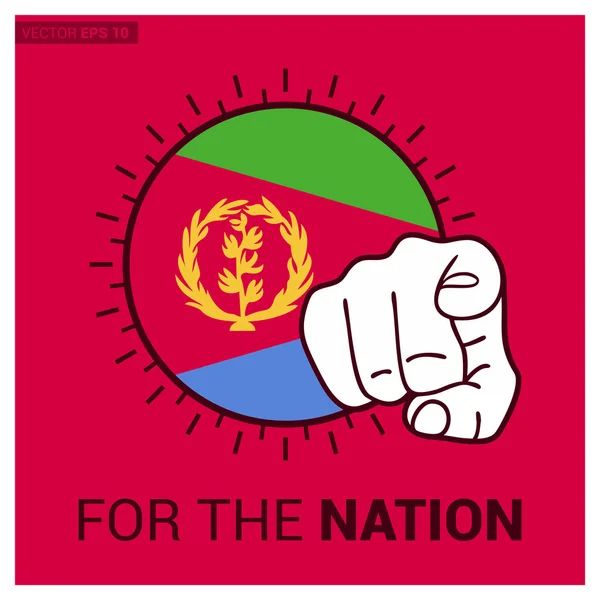 Ερυθραία χώρα σημαία έννοια — Διανυσματικό Αρχείο