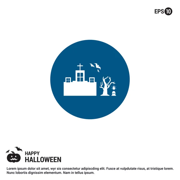 Het pictogram van de kerk. Vrolijke Halloween — Stockvector