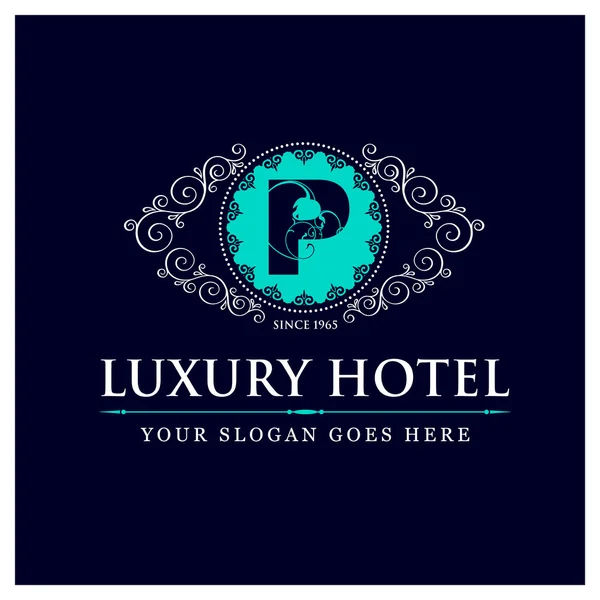 Logotipo do hotel de luxo - P — Vetor de Stock