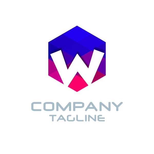 W Carta Logo Ícone Mosaico Design Padrão —  Vetores de Stock