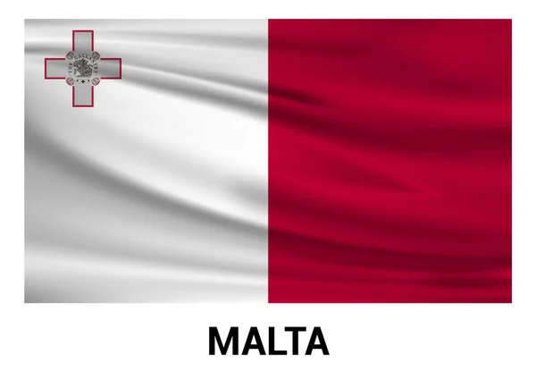 Bandera de Malta vector aislado en colores oficiales y Proporción Correctamente — Archivo Imágenes Vectoriales