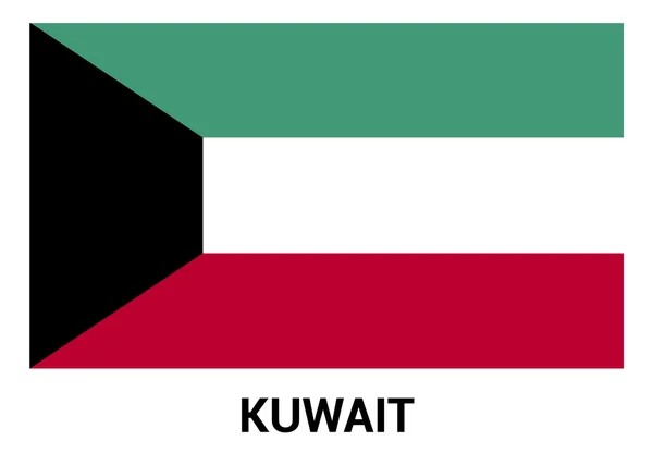 Bandera de Kuwait en colores oficiales — Vector de stock