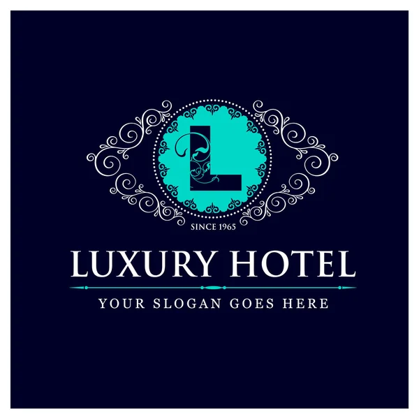 Logotipo del hotel de lujo - L — Vector de stock