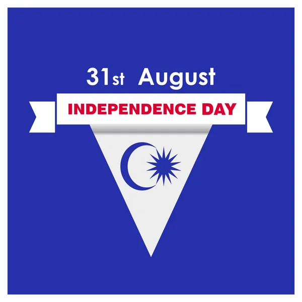 31 de agosto Tarjeta de Celebración. Elementos de diseño tipográfico Malasia Independence day background . — Vector de stock