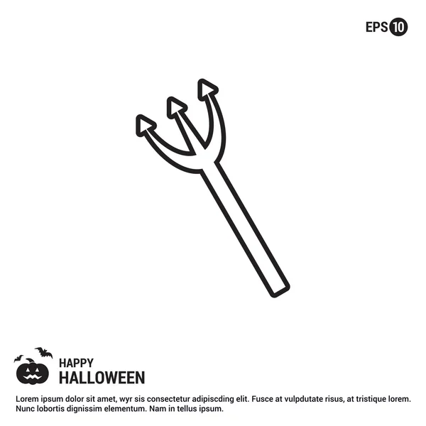 Halloween trident pictogram. — Stockvector