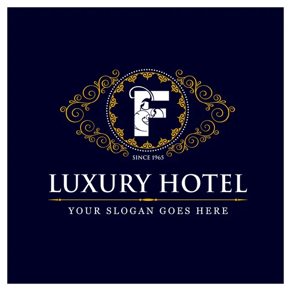 Logo dell'hotel di lusso - F — Vettoriale Stock
