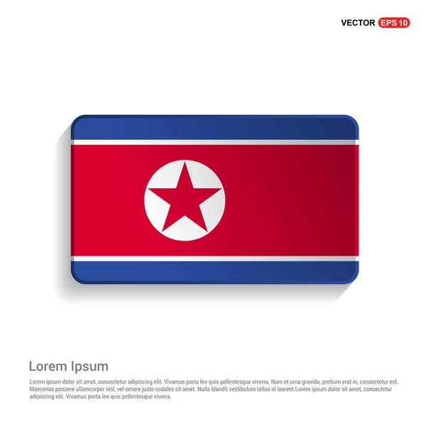 North Korea flag Button — Stock Vector