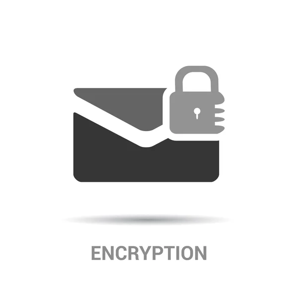 Beveiligde Mail pictogram met de envelop en Lock — Stockvector