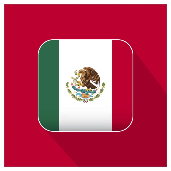 Botón de bandera de México — Vector de stock