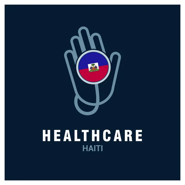 海地国旗上的听诊器 — 图库矢量图片