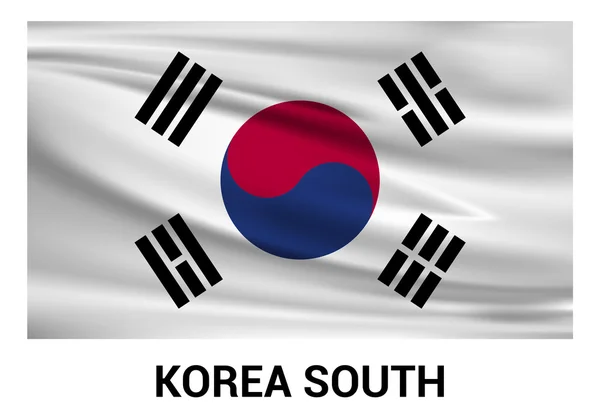 Corea del Sur ondeando bandera — Vector de stock