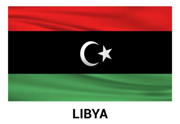 Libysche Flagge in den offiziellen Farben — Stockvektor