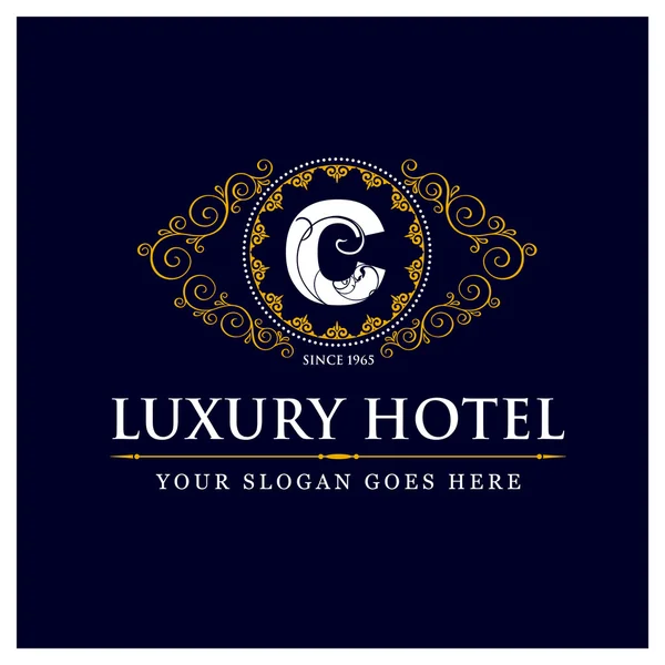Logotipo do hotel de luxo - C — Vetor de Stock
