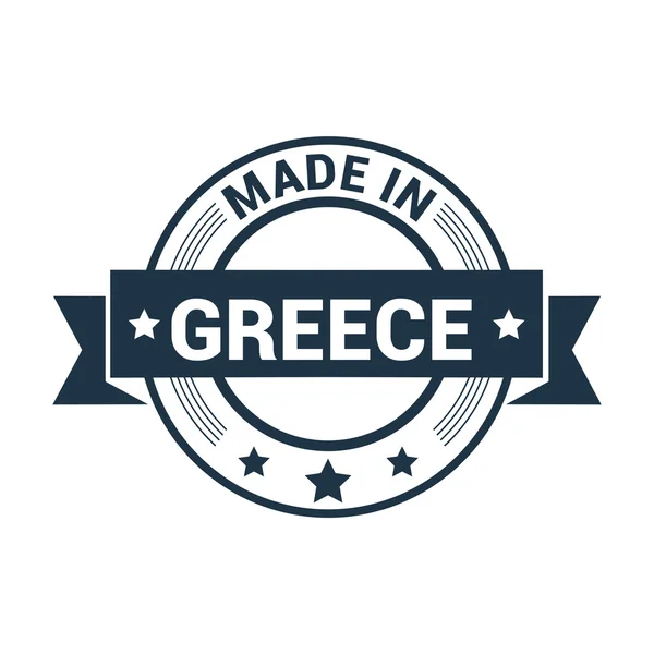 Made in Greece - Timbro rotondo in gomma nera — Vettoriale Stock