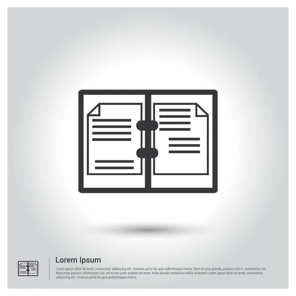 Libro abierto icono — Vector de stock