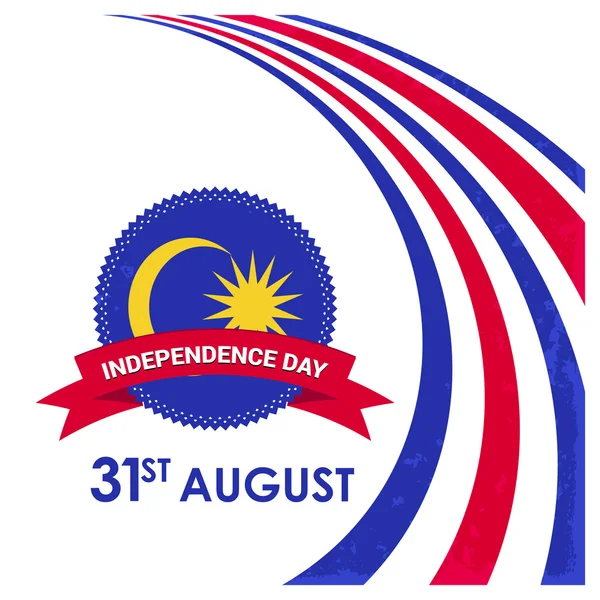8 월 31 일 축 하 카드 타이 포 그래피 디자인 요소 말레이시아 독립 일 배경. — 스톡 벡터