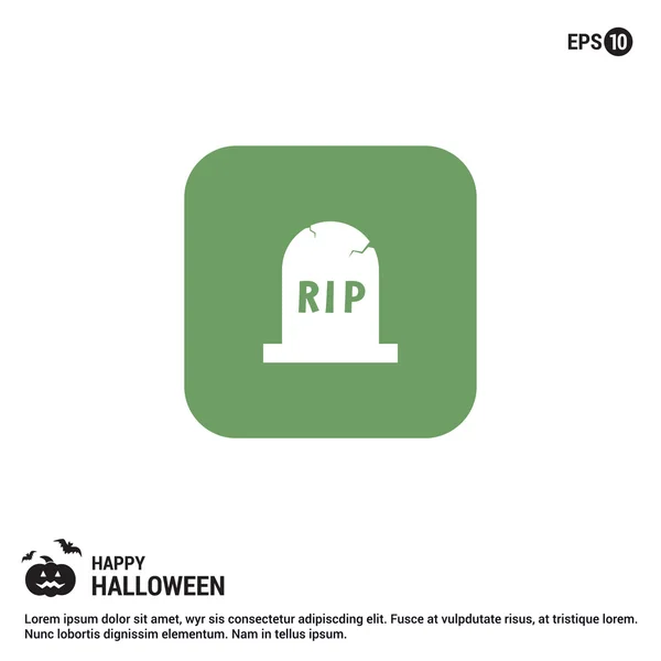 Halloween Rip hrob kamenný ikona. — Stockový vektor