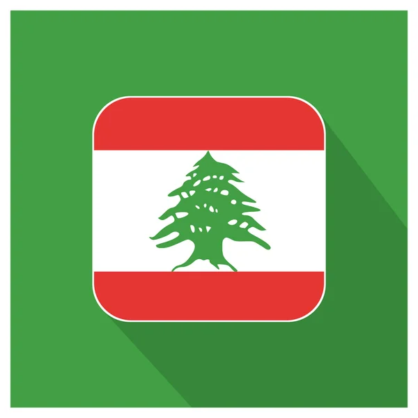 Lebanon flag Button — Stock Vector