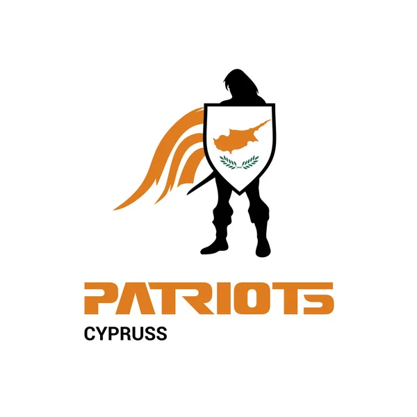 Chypre drapeau patriotes soldat logo . — Image vectorielle