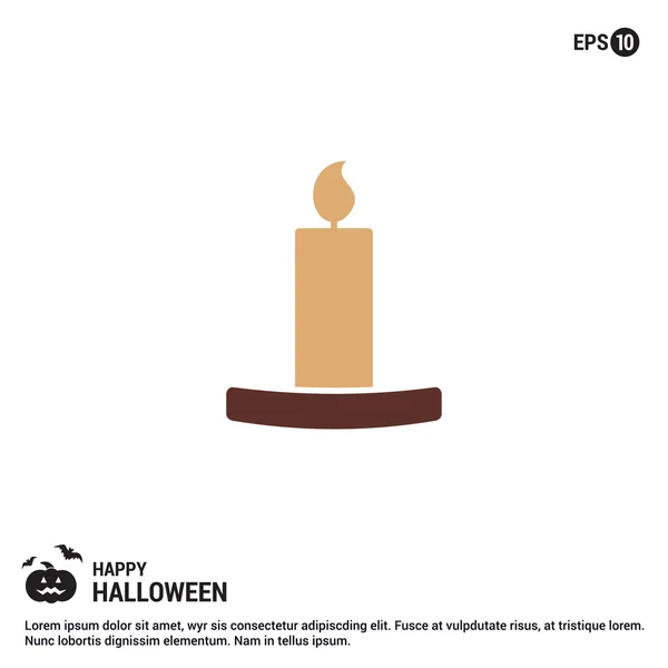 Halloween kaarsen pictogram. — Stockvector