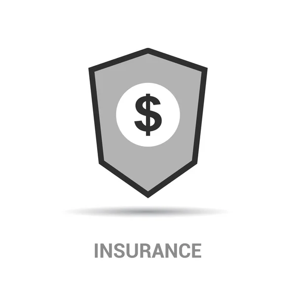 Financiën verzekering pictogram met dollar teken — Stockvector