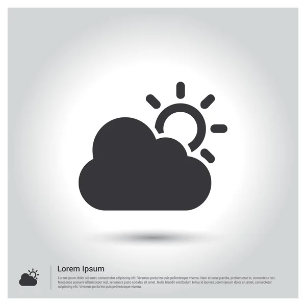 Sol y nube icono del tiempo — Vector de stock