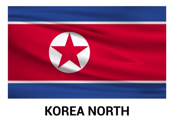 North Korea Flag in official colors — Stock Vector