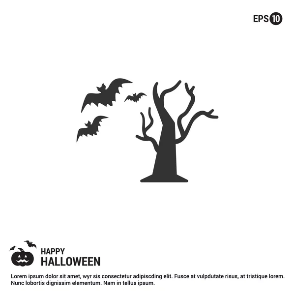 Halloween drzewo ikona. — Wektor stockowy