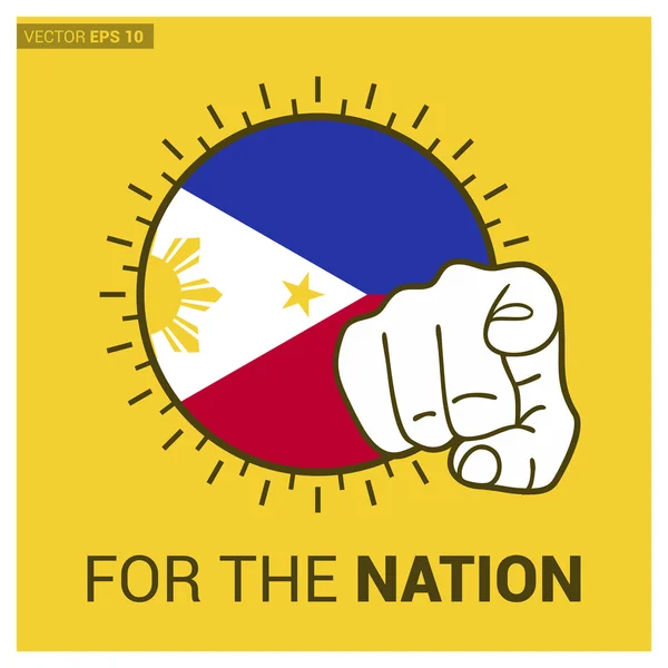 Filippinerna land flagg begrepp — Stock vektor