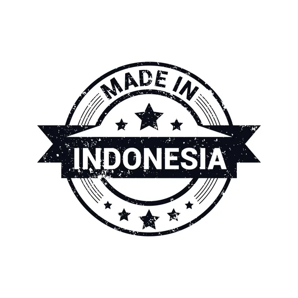 Made in Indonesië - ronde rubber stempel ontwerp — Stockvector