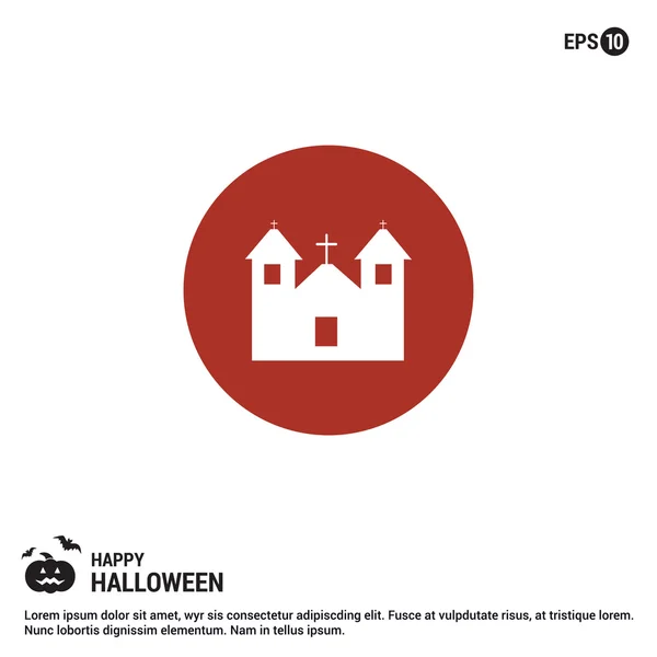 Het pictogram van de kerk. Vrolijke Halloween — Stockvector