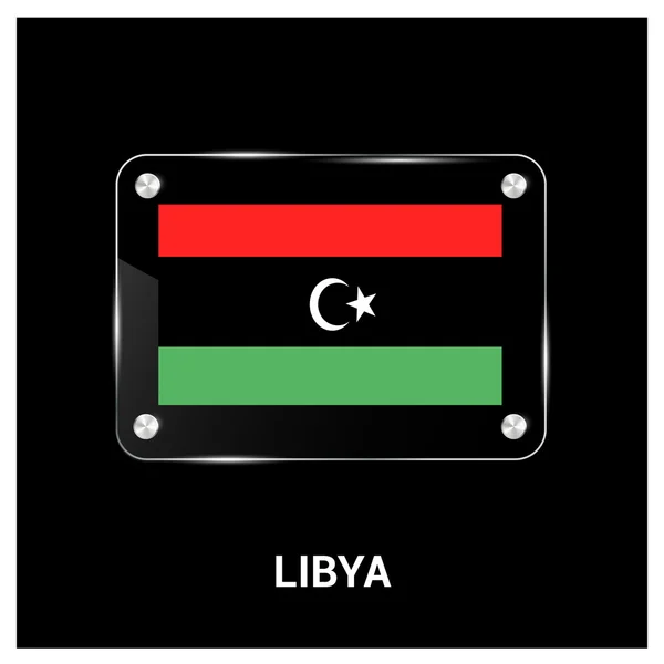 Bandera Libia placa de vidrio — Archivo Imágenes Vectoriales