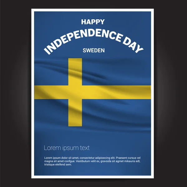 Σουηδία ημέρα ανεξαρτησίας αφίσα — Διανυσματικό Αρχείο