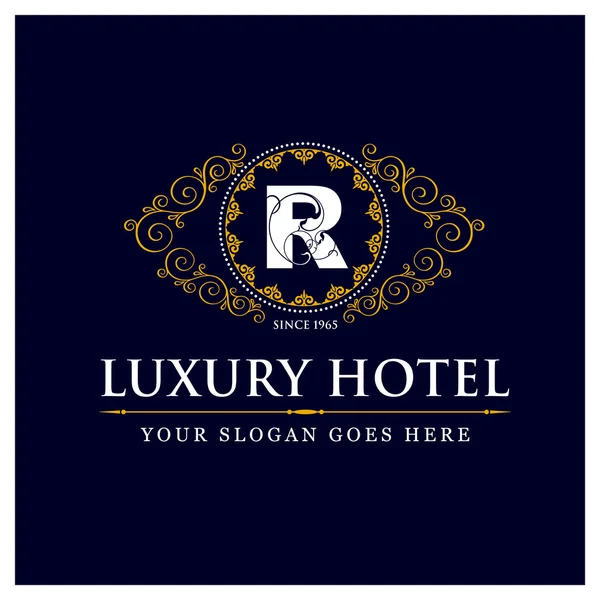 Logotipo do hotel de luxo - R — Vetor de Stock