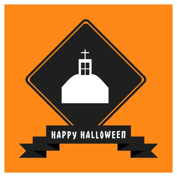 Ikone der Kirche. fröhliches Halloween — Stockvektor