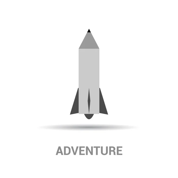 Foguete espacial, ícone de inicialização — Vetor de Stock