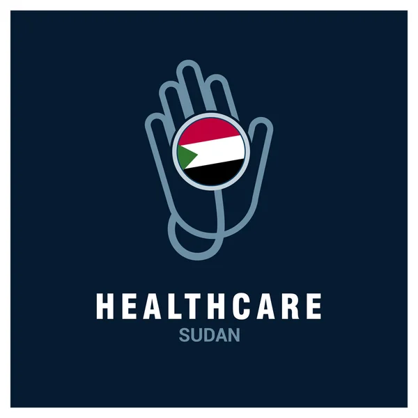 Sudán logo de salud — Vector de stock