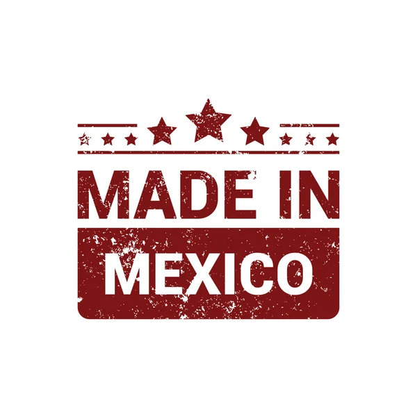 Made in Mexico - Red rubber stamp design — Stock Vector