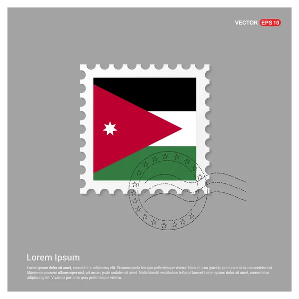 Timbre-poste du drapeau de Jordanie — Image vectorielle